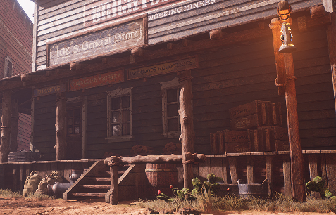 UE4场景模型西部沙漠小镇下载Western Desert Town